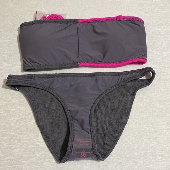 PILYQ Women's Two-tone Acai Reef & Sand Reef Bikini Set Size S - Picture 3 of 7